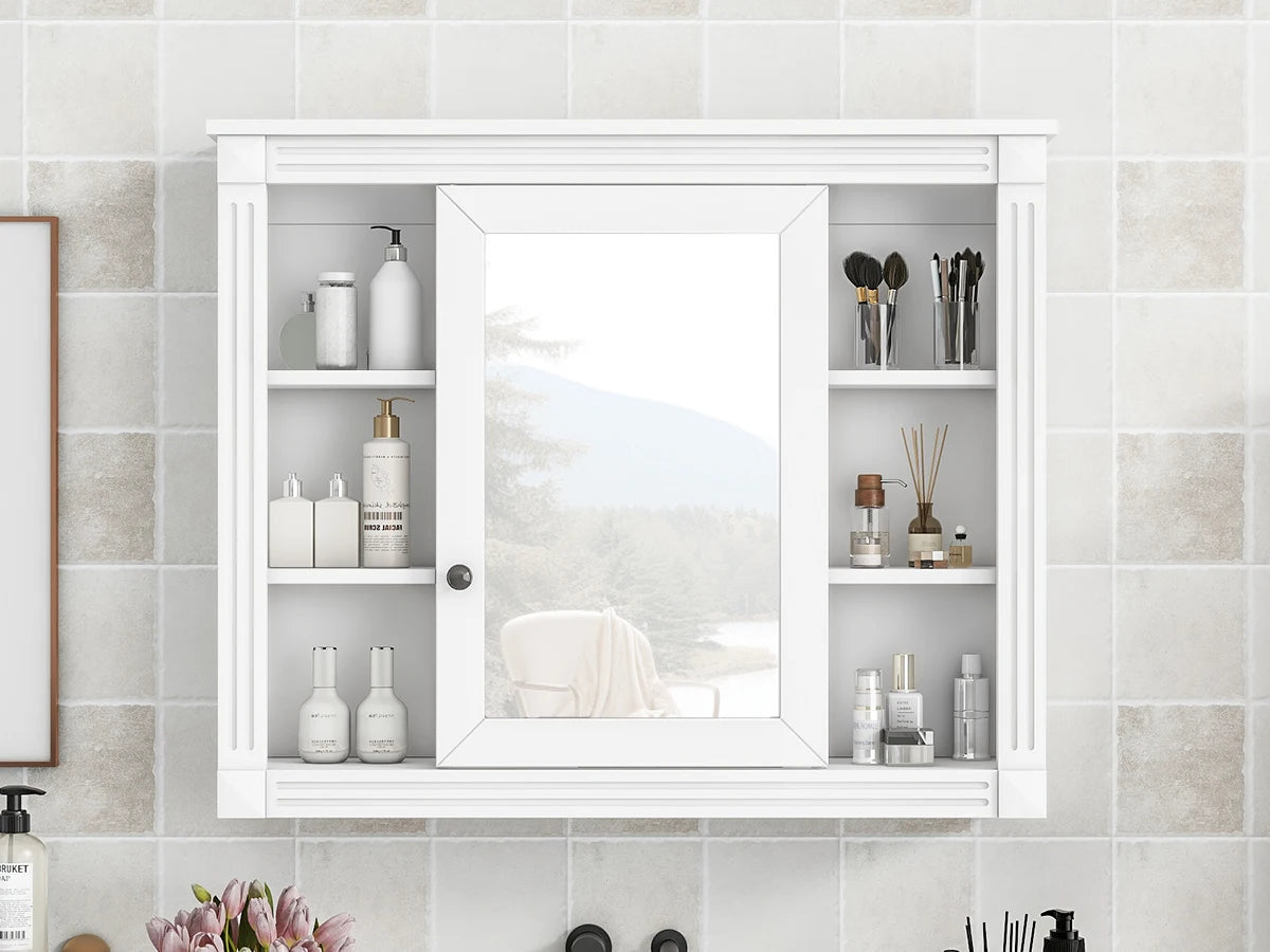 MirrorSpace: Sleek Wall Cabinet with Shelving