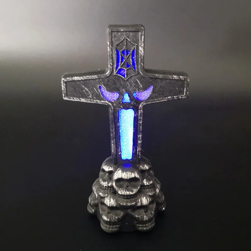 SpookyGlow LED Headstone Light – Halloween Yard Decor
