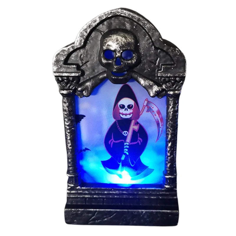 SpookyGlow LED Headstone Light – Halloween Yard Decor