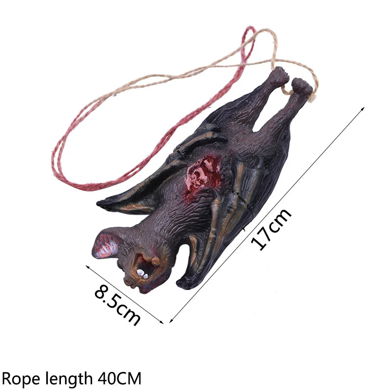 Horror Halloween Ornament Hanging Pendant Scary Bloody Mouse Bat Finger Hanging Props Haunted House Halloween Party Scary Props