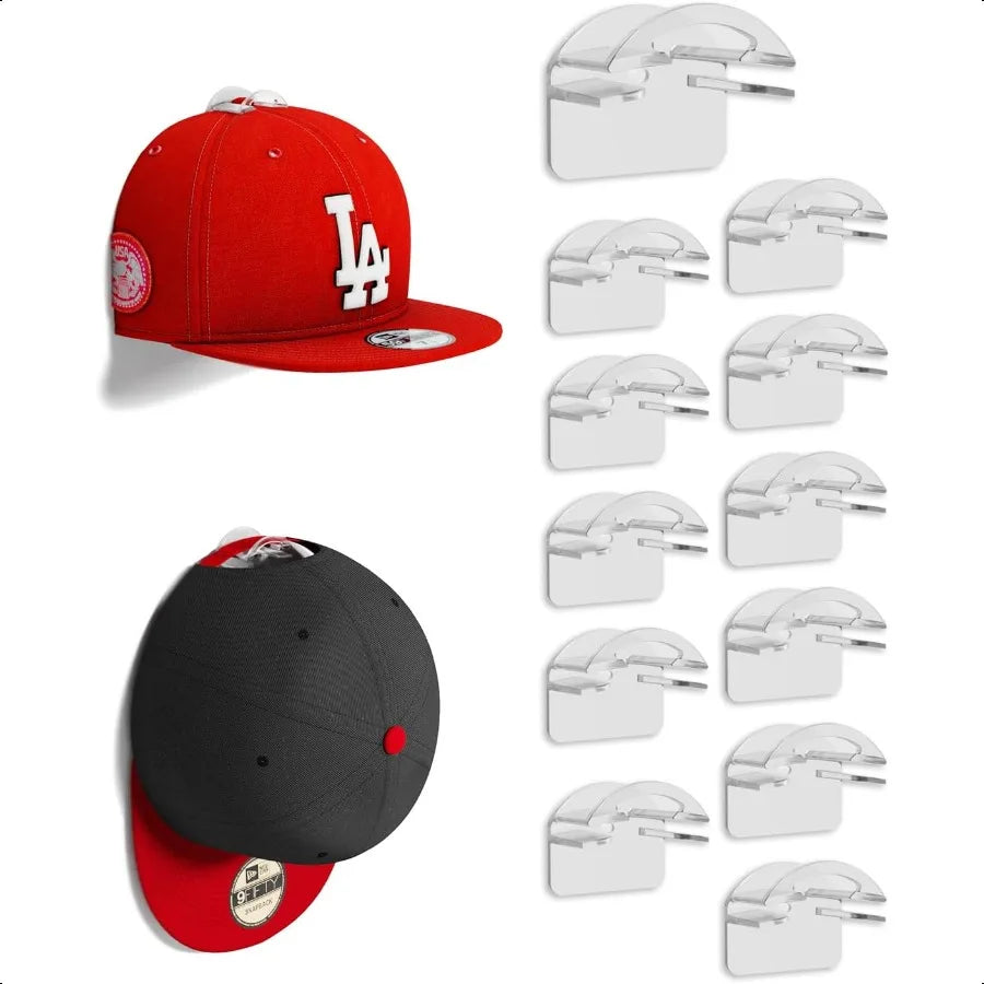 DualStyle Clear Hat Hanger: Wall Display & Organizer