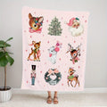 Cozy Reindeer & Friends Holiday Flannel Throw