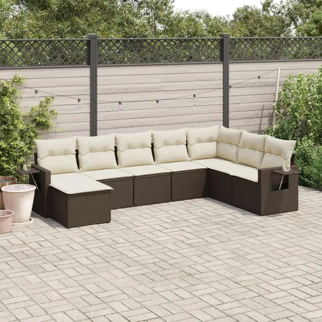 RattanNest: Modular Brown Garden Sofa Set