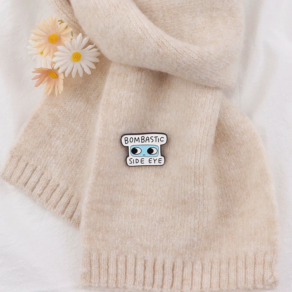 Punny Skeleton Pronoun Pin – Punk Pin Badge Brooch