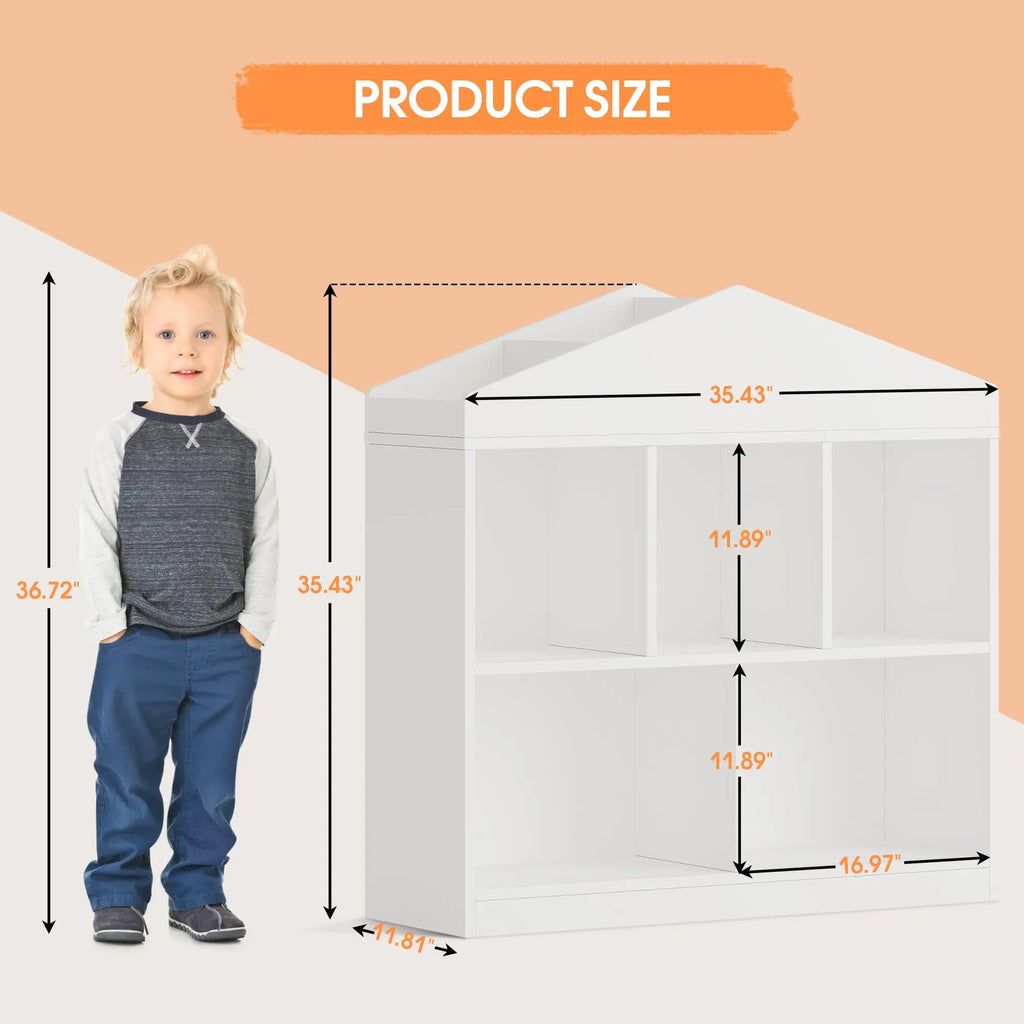 CubbyKids 5-Cubby White Book & Toy Storage Organizer