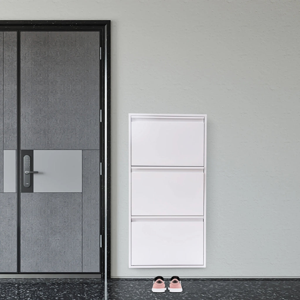 TriFlip Quiet-Close Shoe Cabinet – Wall/Floor Metal Rack