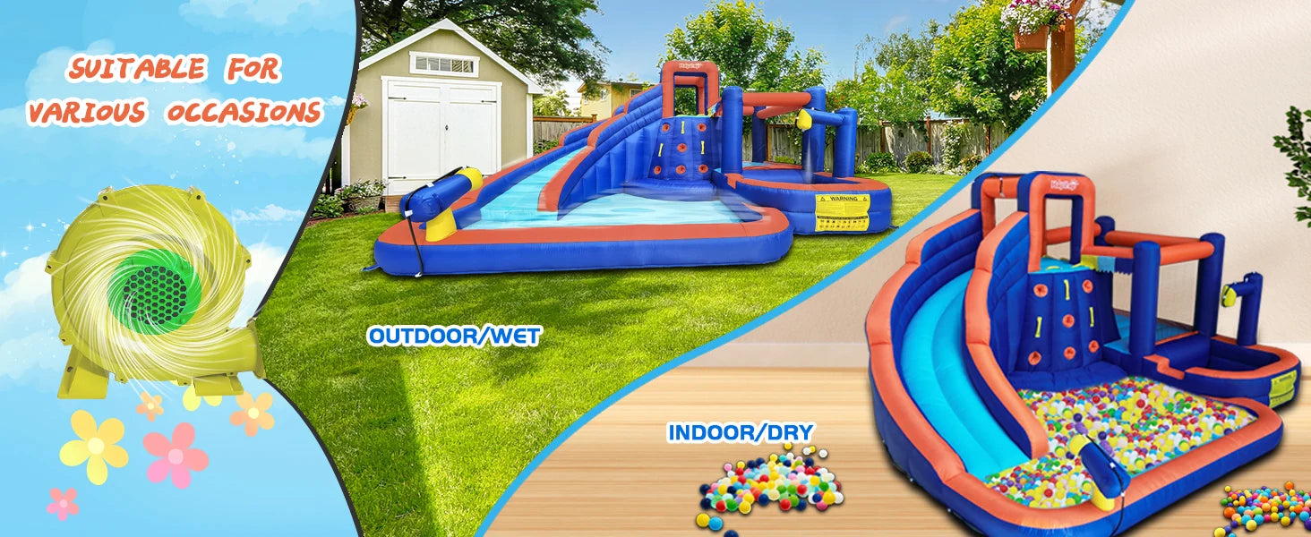 Hapcap Mega Bounce & Slide Castle with Climbing Walls