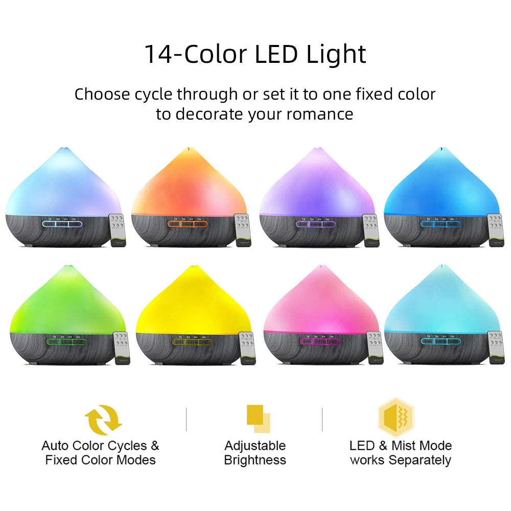 GlowMist 500ml Ultrasonic Diffuser + 6 Aromas