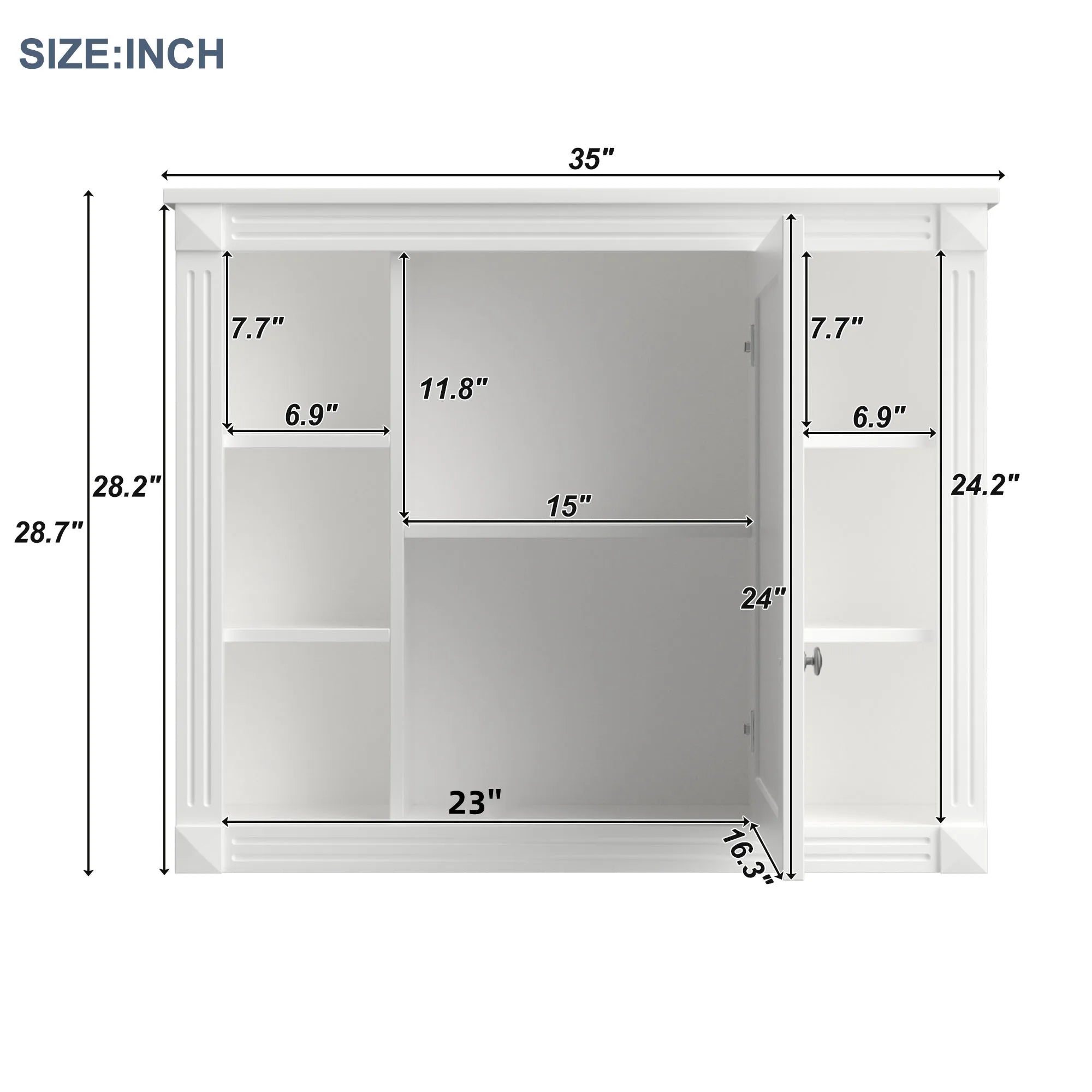 MirrorSpace: Sleek Wall Cabinet with Shelving