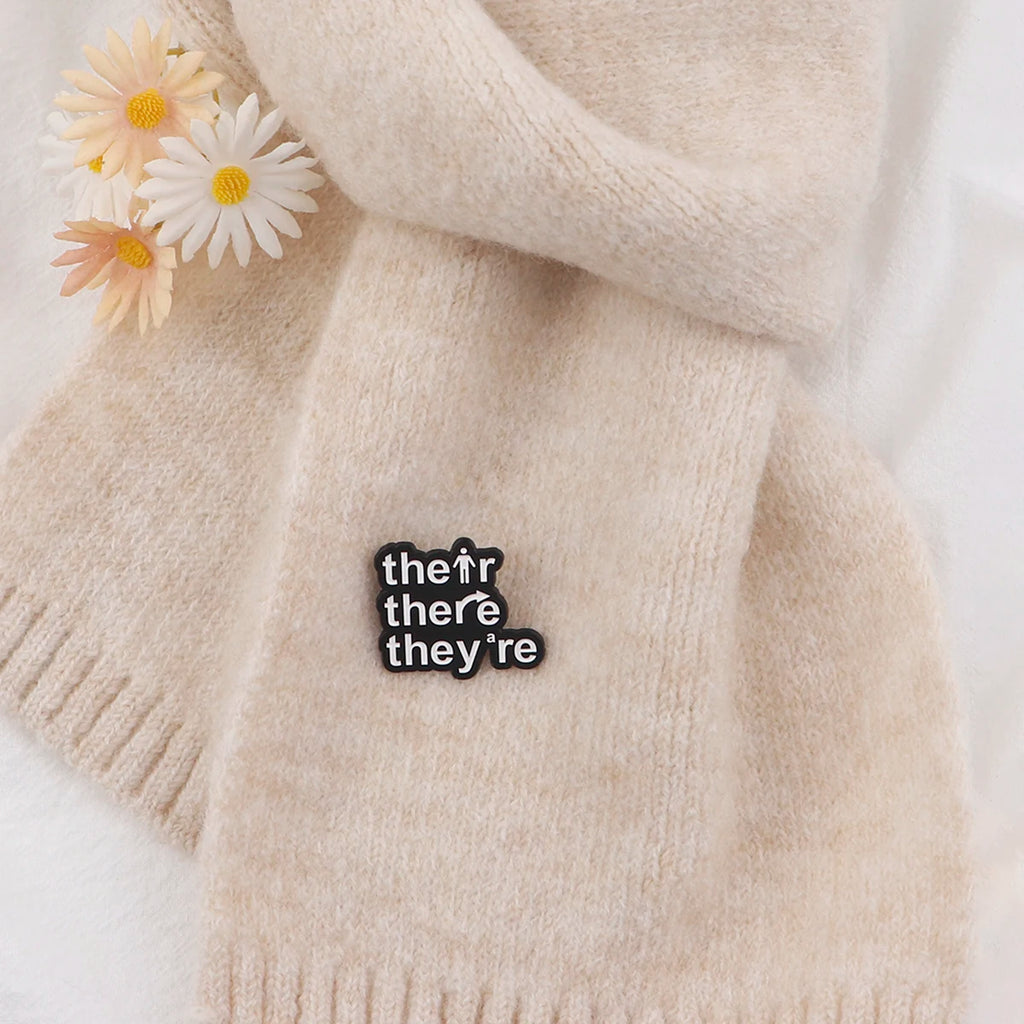 Punny Skeleton Pronoun Pin – Punk Pin Badge Brooch