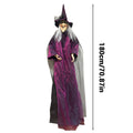 Halloween Sound Activated Light-up Witch Hanging Ghost Scary Props for Haunted House Bar Secret Room Outdoor Yard Garden Party