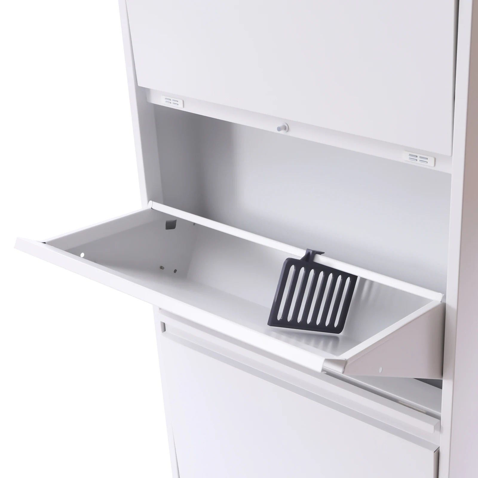 TriFlip Quiet-Close Shoe Cabinet – Wall/Floor Metal Rack