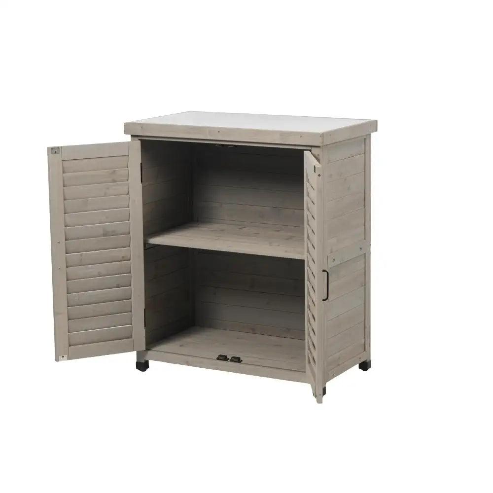 GardenCraft Grey: Outdoor Potting Bench & Storage