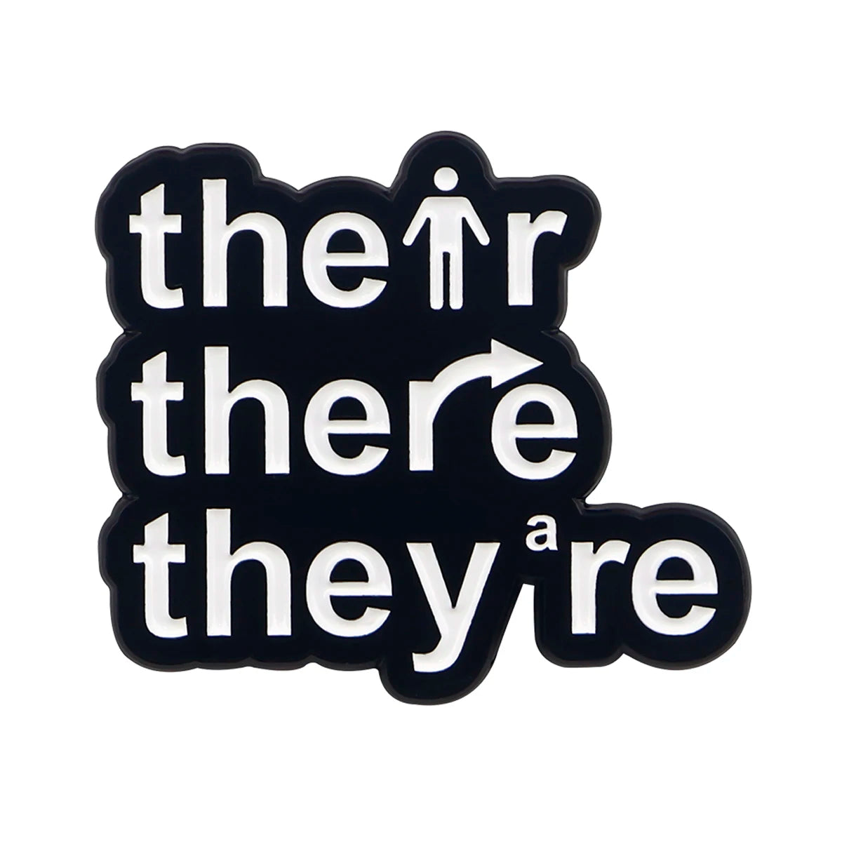 Punny Skeleton Pronoun Pin – Punk Pin Badge Brooch