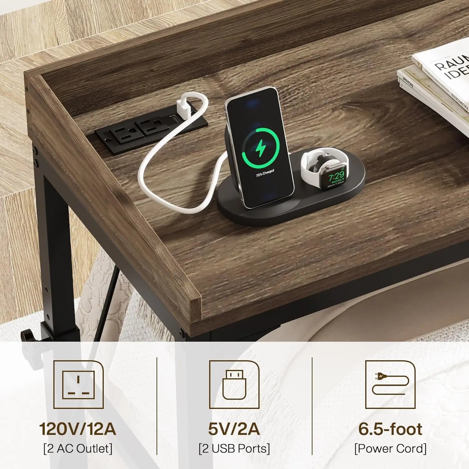 Queen Overbed Adjustable Desk – Mobile Laptop Table