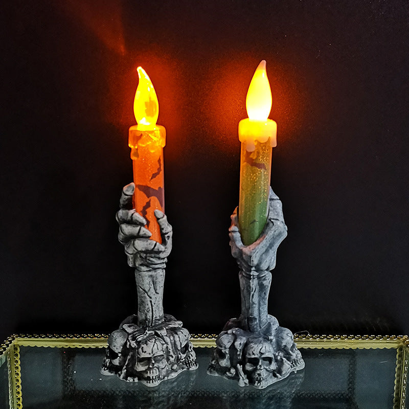 Spooky Glow: Skeleton & Ghost Candle Decor