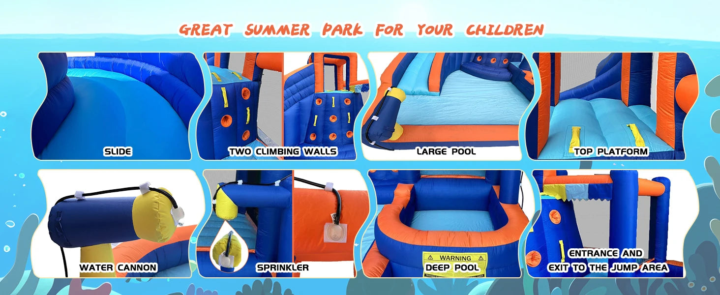 Hapcap Mega Bounce & Slide Castle with Climbing Walls
