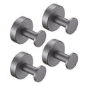 Gun Grey Round Wall Hooks, 4-Pack – With Screws Included