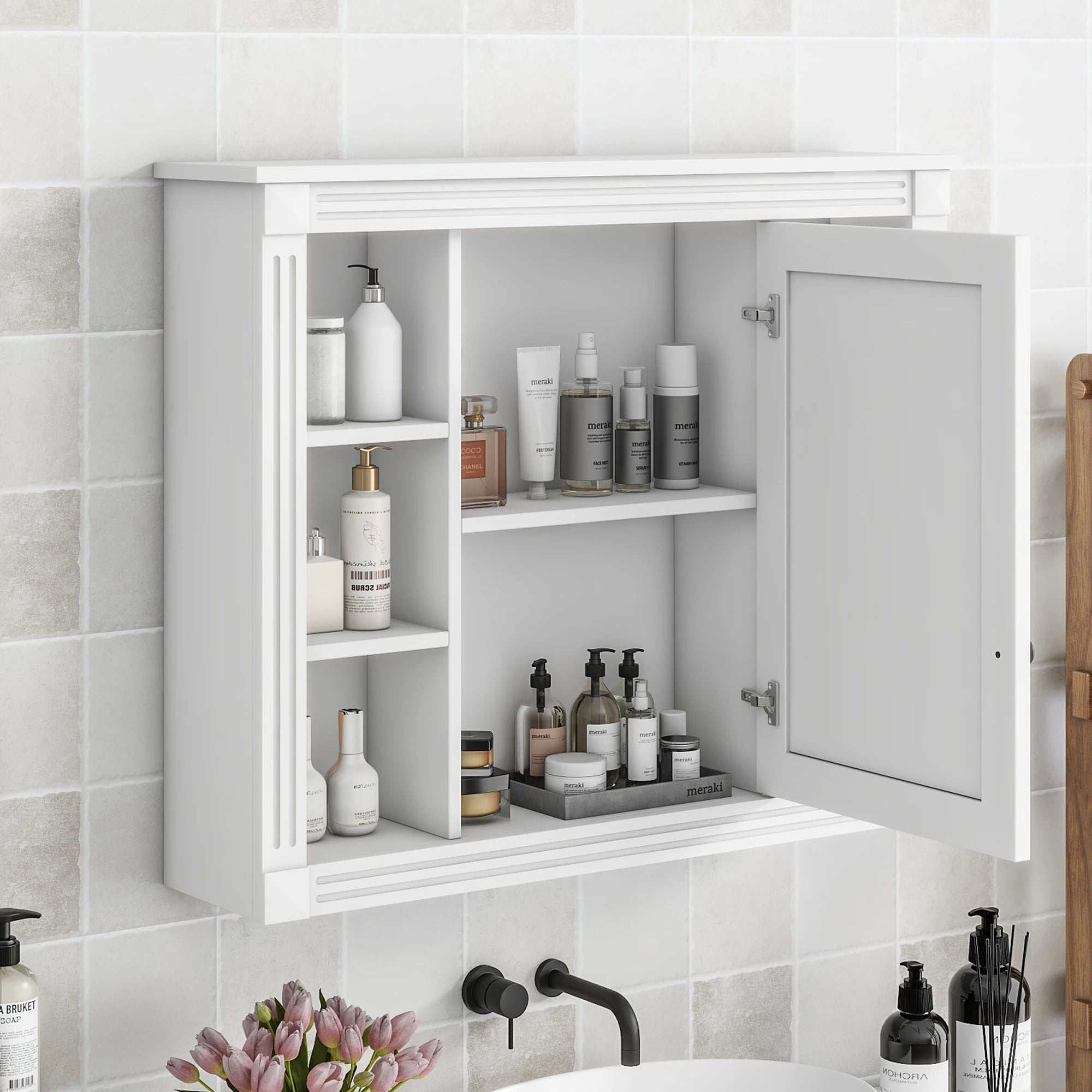 MirrorSpace: Sleek Wall Cabinet with Shelving