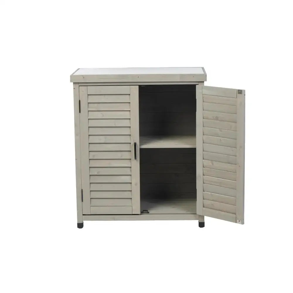 GardenCraft Grey: Outdoor Potting Bench & Storage