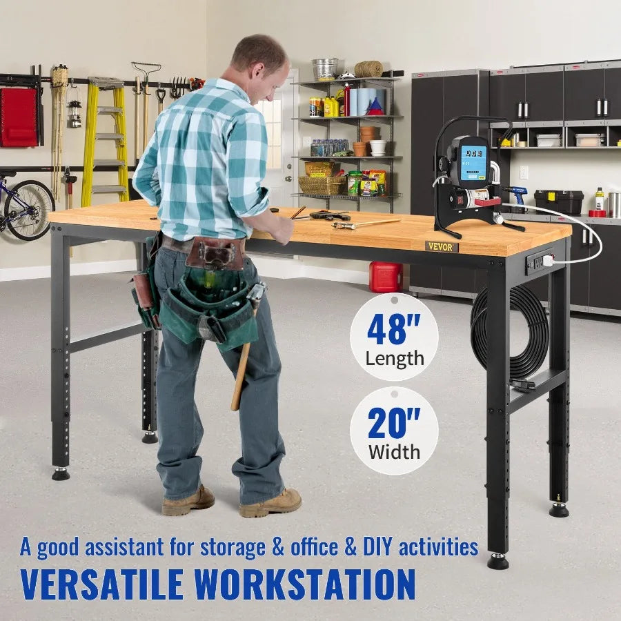 PowerPro Adjustable Garage Workbench, 48x20, 2000lb