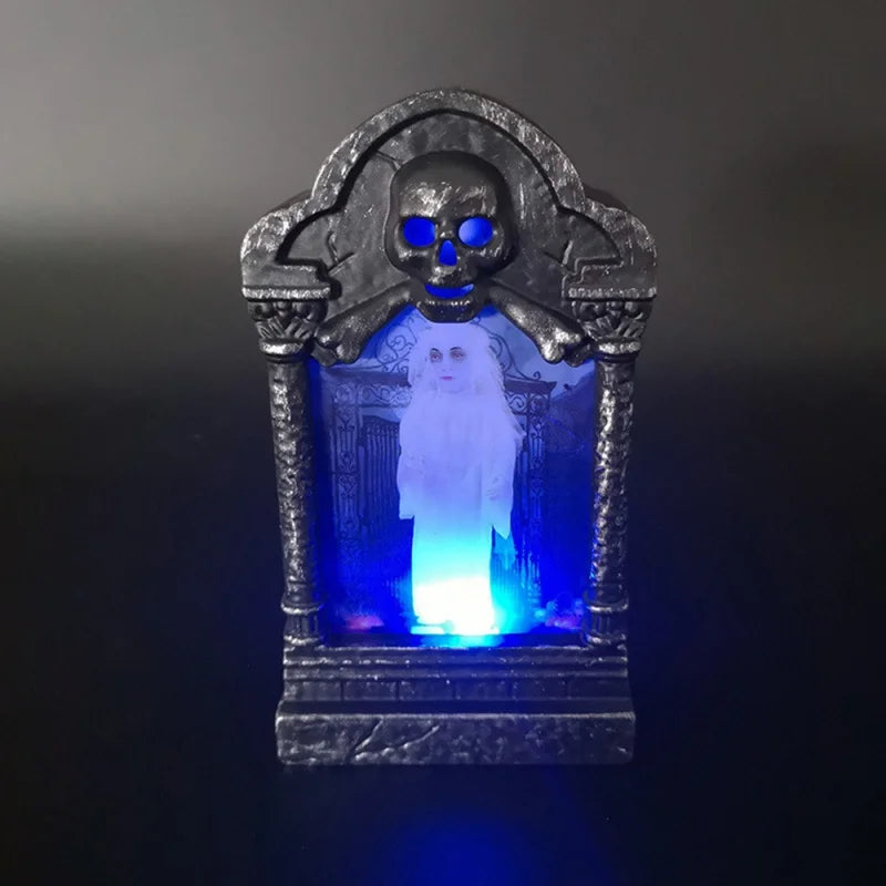 SpookyGlow LED Headstone Light – Halloween Yard Decor