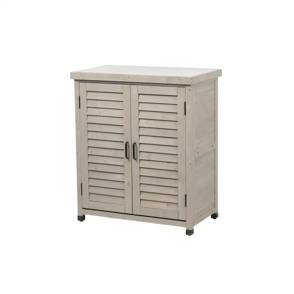 GardenCraft Grey: Outdoor Potting Bench & Storage