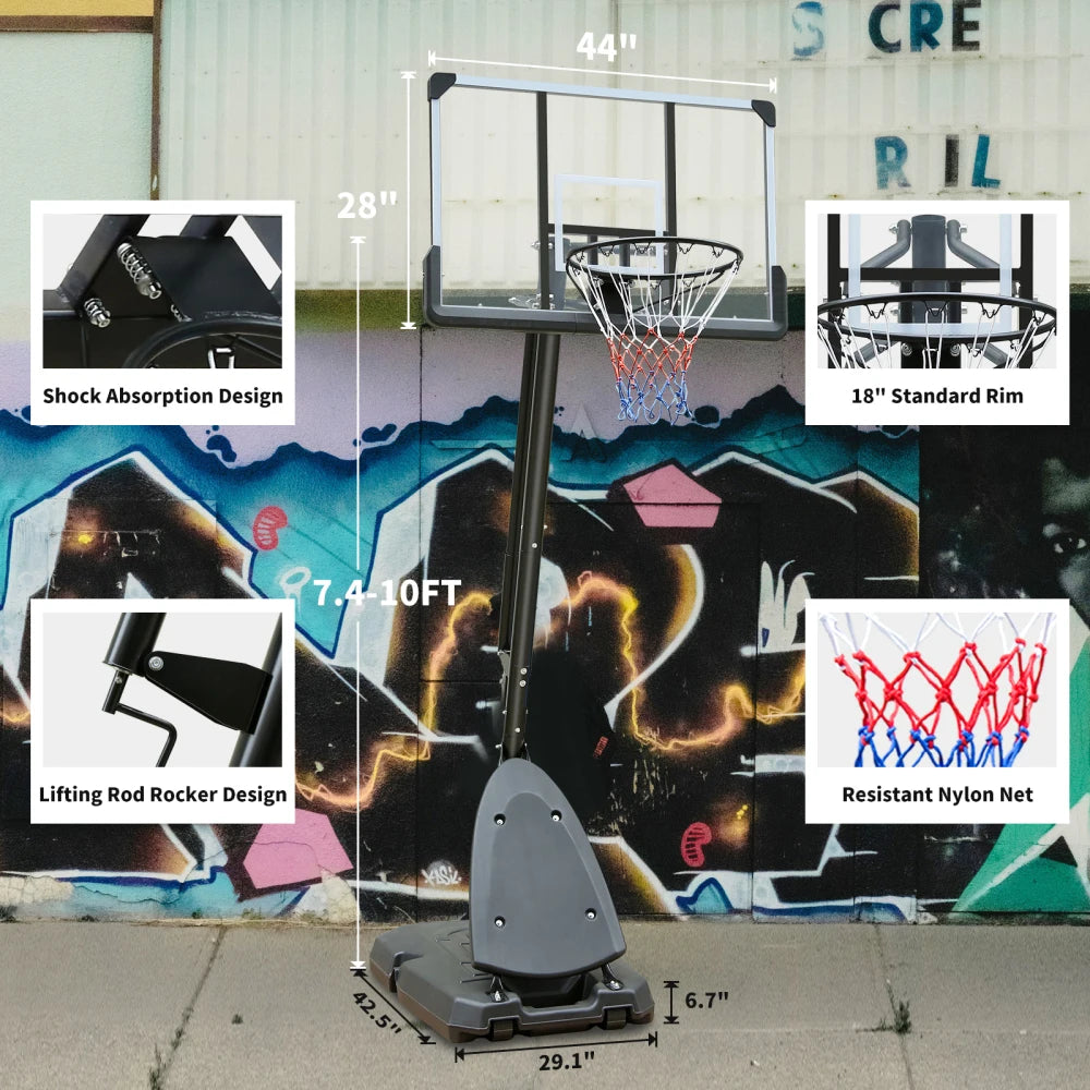 FlexHoop: All-Weather Adjustable Basketball Setup