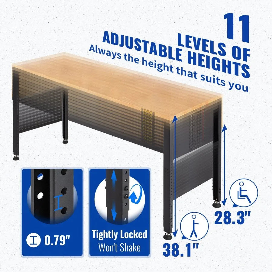 PowerPro Adjustable Garage Workbench, 48x20, 2000lb