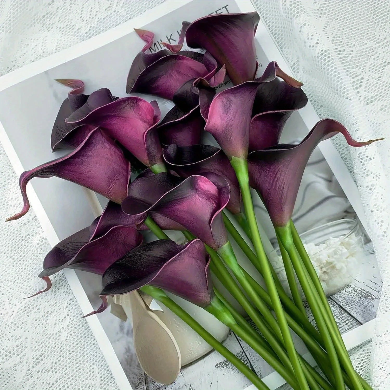 Luxe Calla Lily Faux Flowers Set - 5PCS