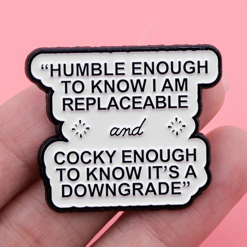 SkeleQuip: Witty Phrase Enamel Pins & Brooches