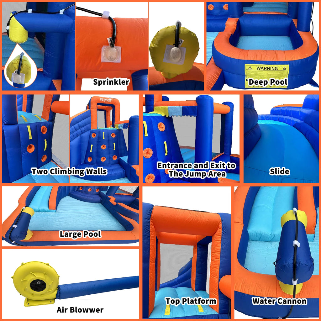 Hapcap Mega Bounce & Slide Castle with Climbing Walls