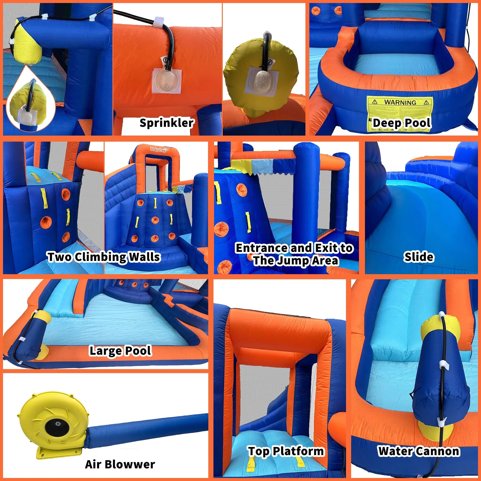 Hapcap Mega Bounce & Slide Castle with Climbing Walls