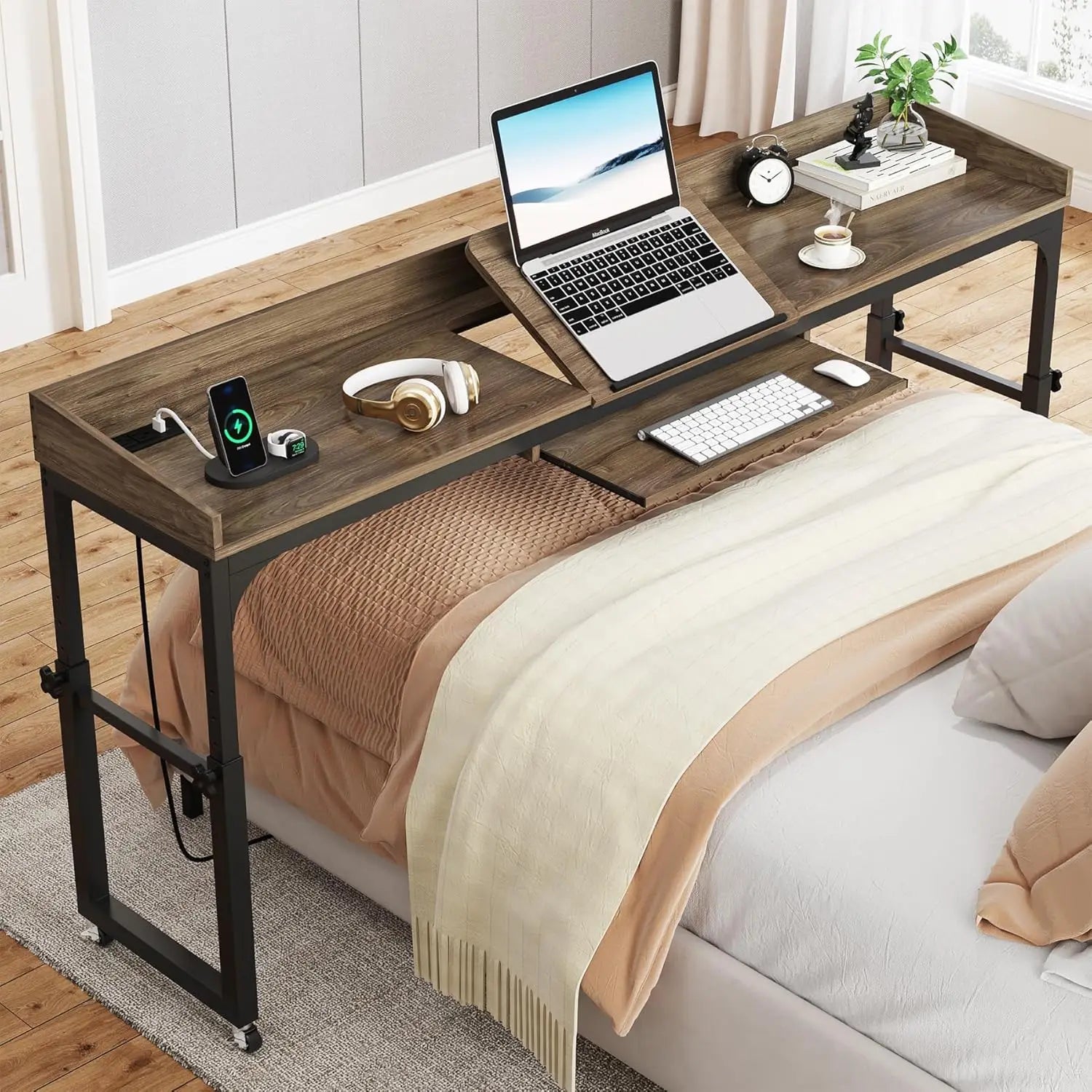 Queen Overbed Adjustable Desk – Mobile Laptop Table