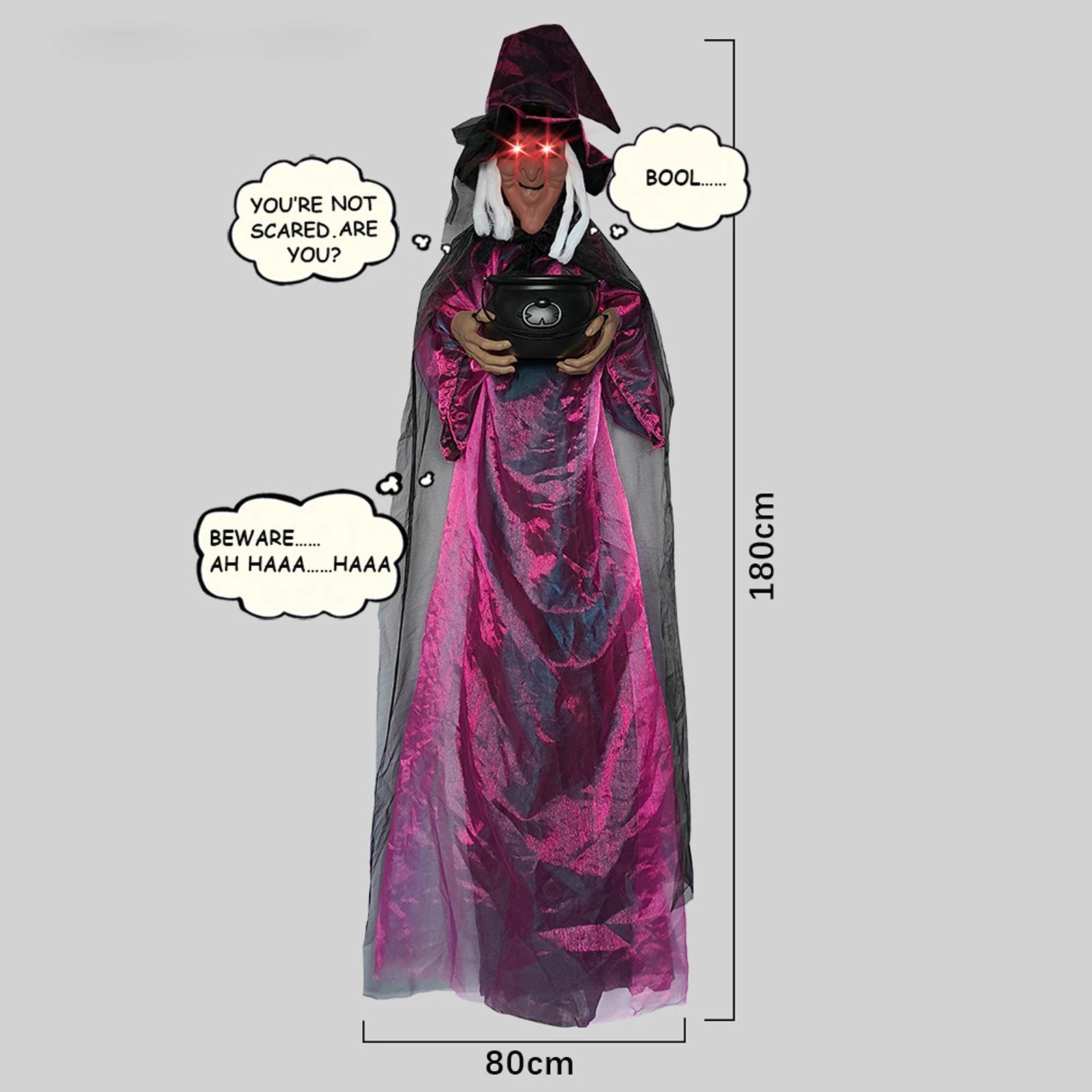 7 Styles Hot Halloween Electronic Witch Decor, Life-size Hanging Witch Halloween Decor, Scary Flying Electronic Witch For Decor