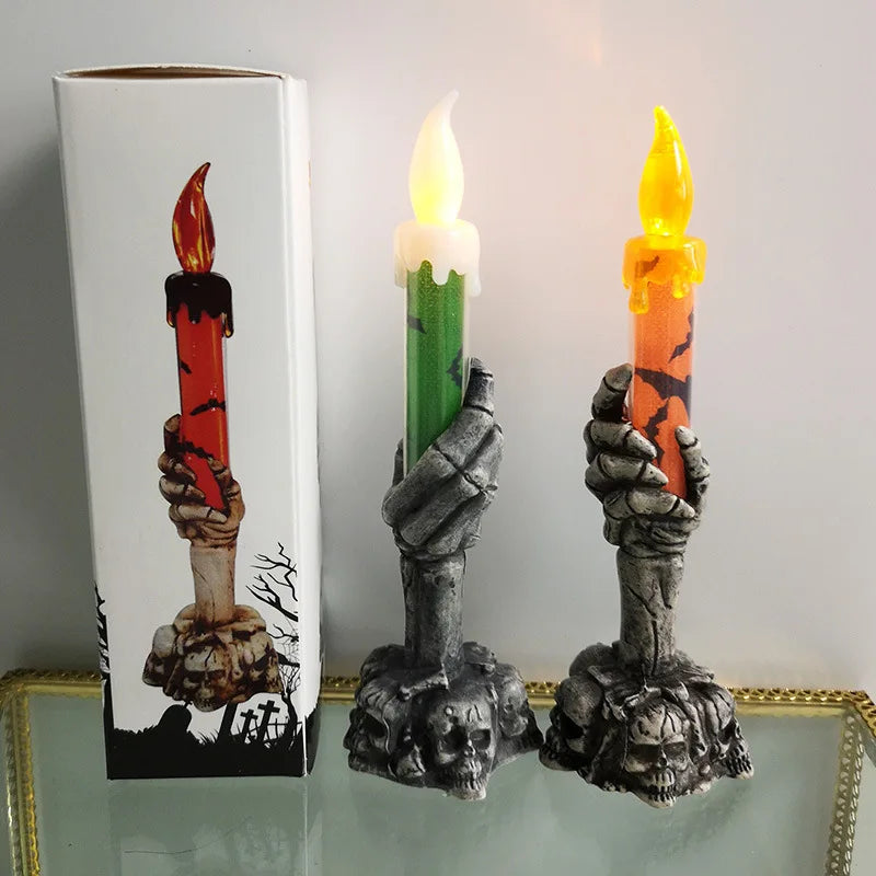 Spooky Glow: Skeleton & Ghost Candle Decor