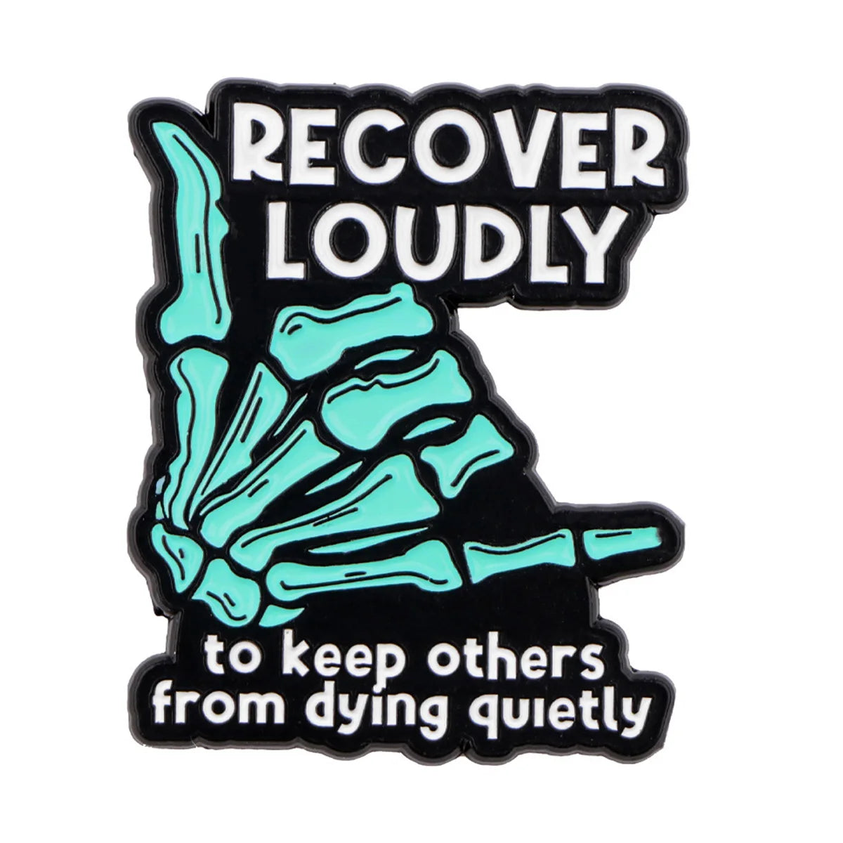 Punny Skeleton Pronoun Pin – Punk Pin Badge Brooch