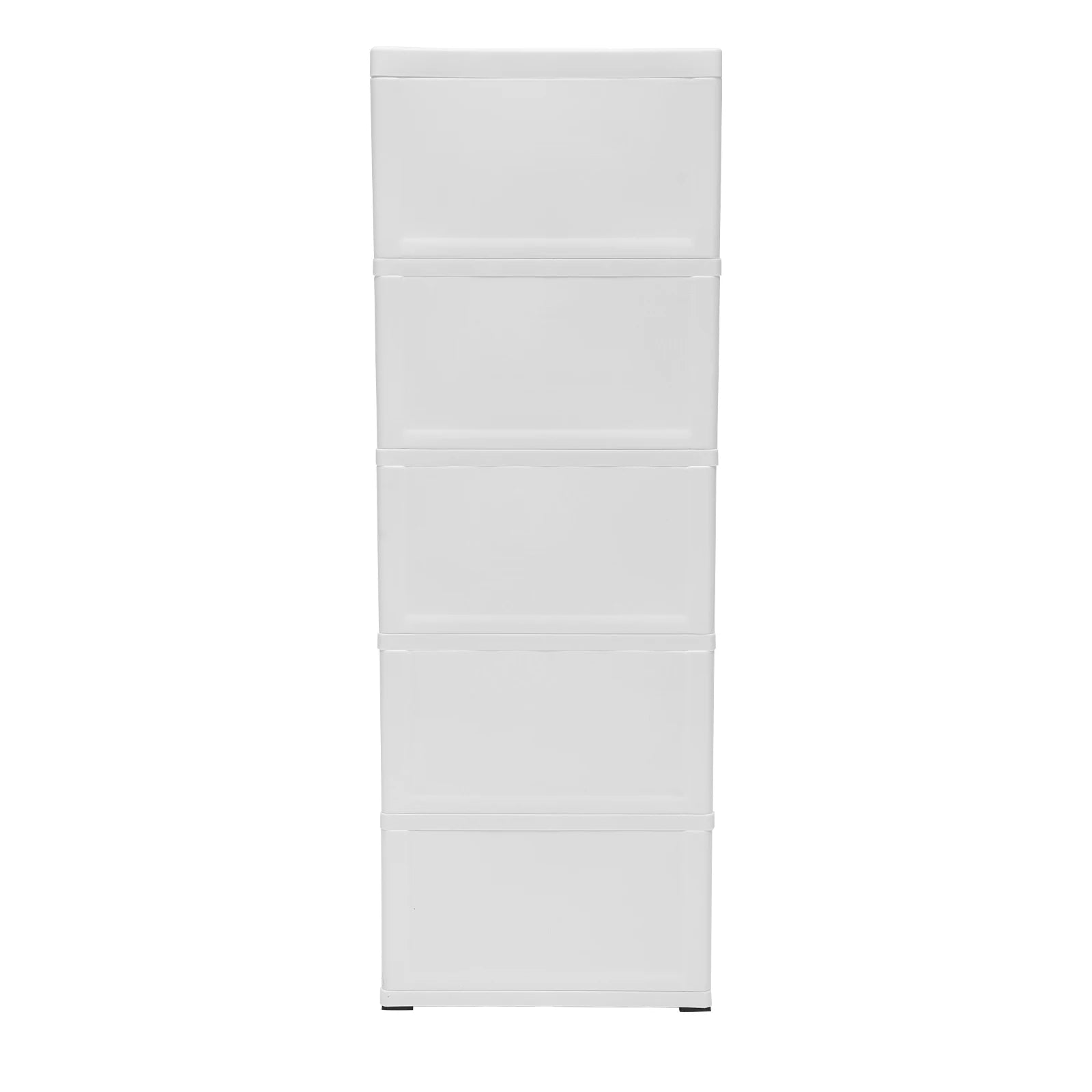 Rollable 5-Drawer Plastic Dresser Storage Tower Unit