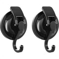 Heavy Duty Vacuum Suction Cup Hooks Matte Black Plated Polished Super Suction for Kitchen Bathroom 2 Pack