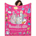 Melody & Words: Pink Dreamer Throw with Butterflies