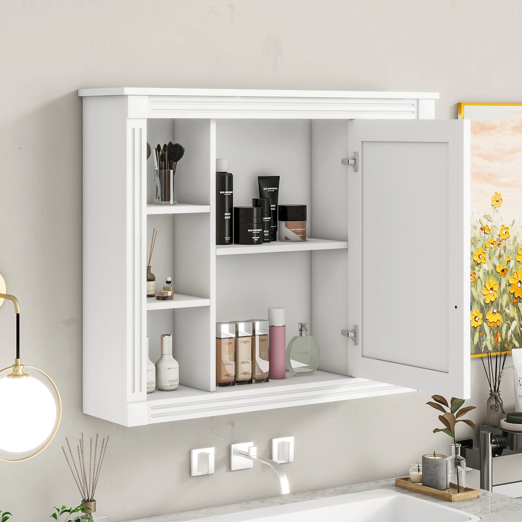 MirrorSpace: Sleek Wall Cabinet with Shelving