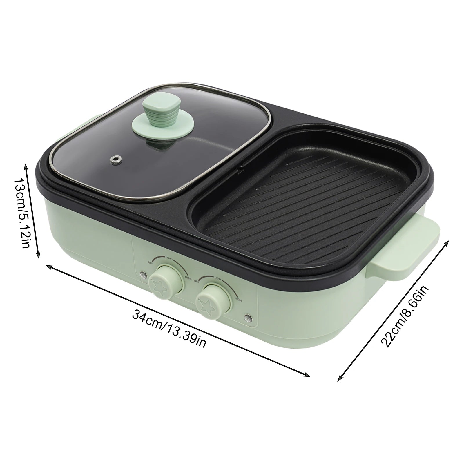 SizzleBlend: Electric Hot Pot & Grill Duo