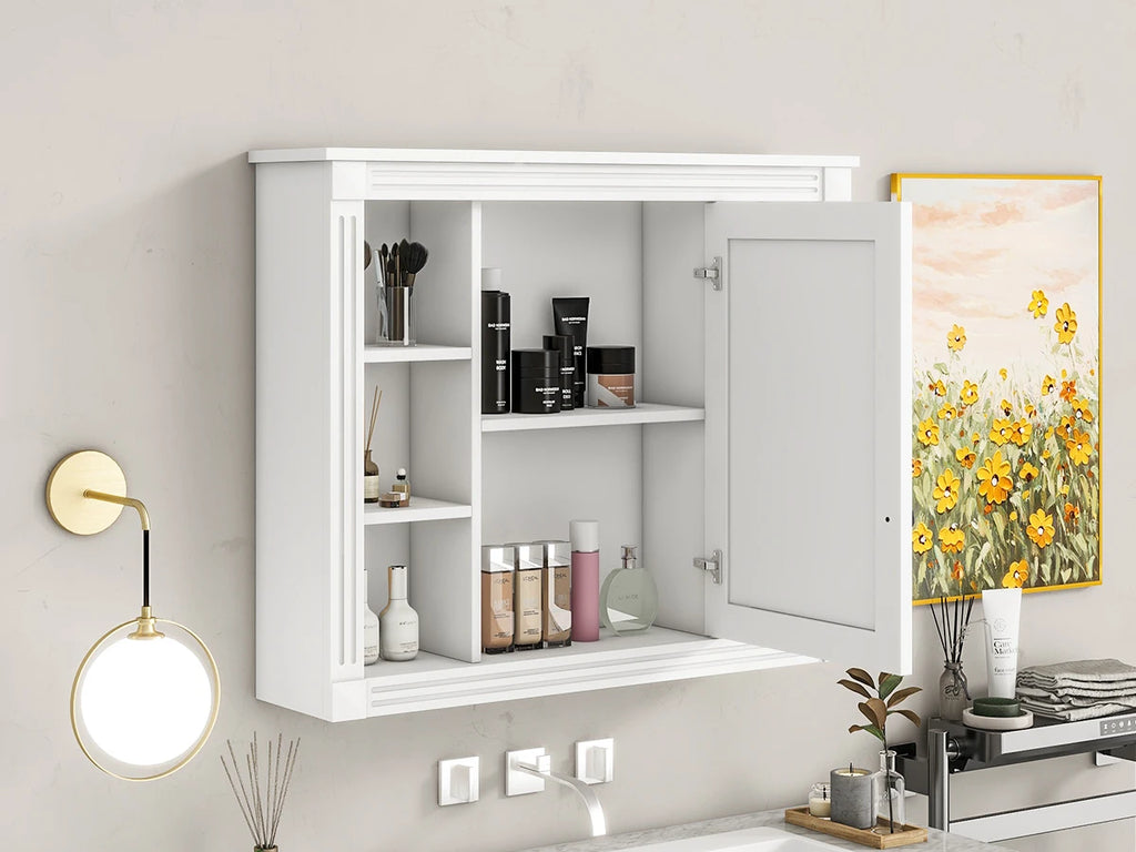 MirrorSpace: Sleek Wall Cabinet with Shelving