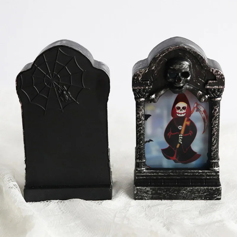 SpookyGlow LED Headstone Light – Halloween Yard Decor