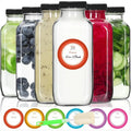 STARSIDE 16oz Reusable Glass Juice & Drink Bottles, 6pk