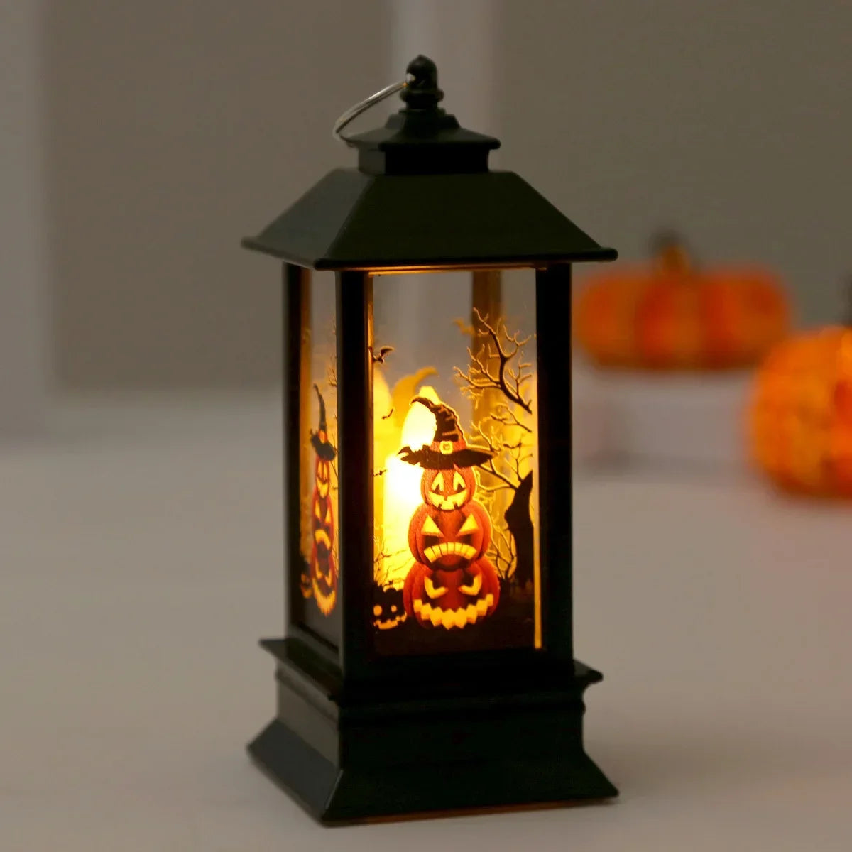 Spooky Vintage LED Witch Castle Lantern Decor