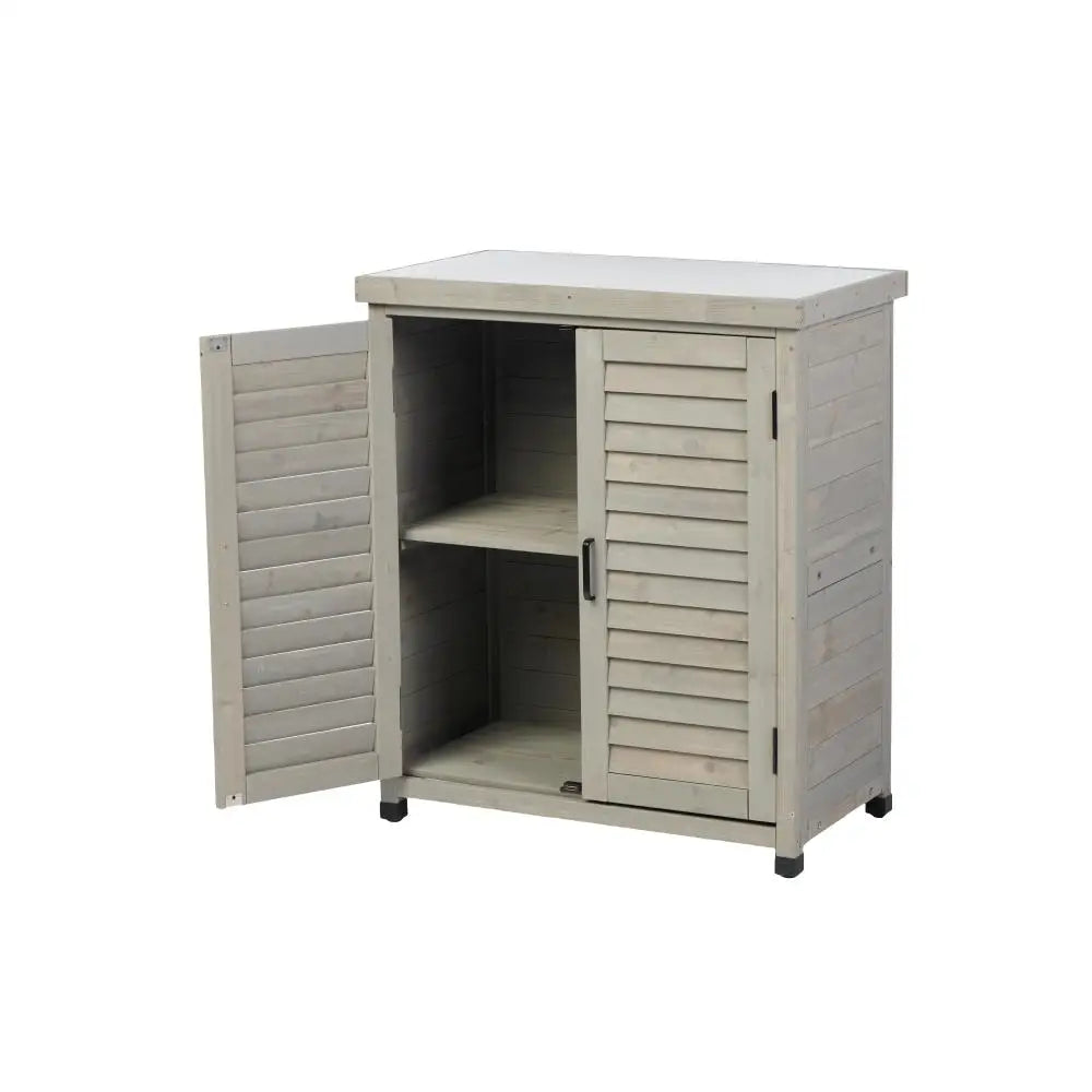 GardenCraft Grey: Outdoor Potting Bench & Storage