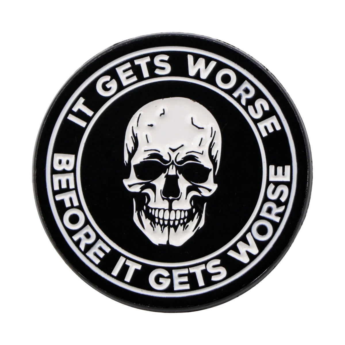 SkeleQuip: Witty Phrase Enamel Pins & Brooches