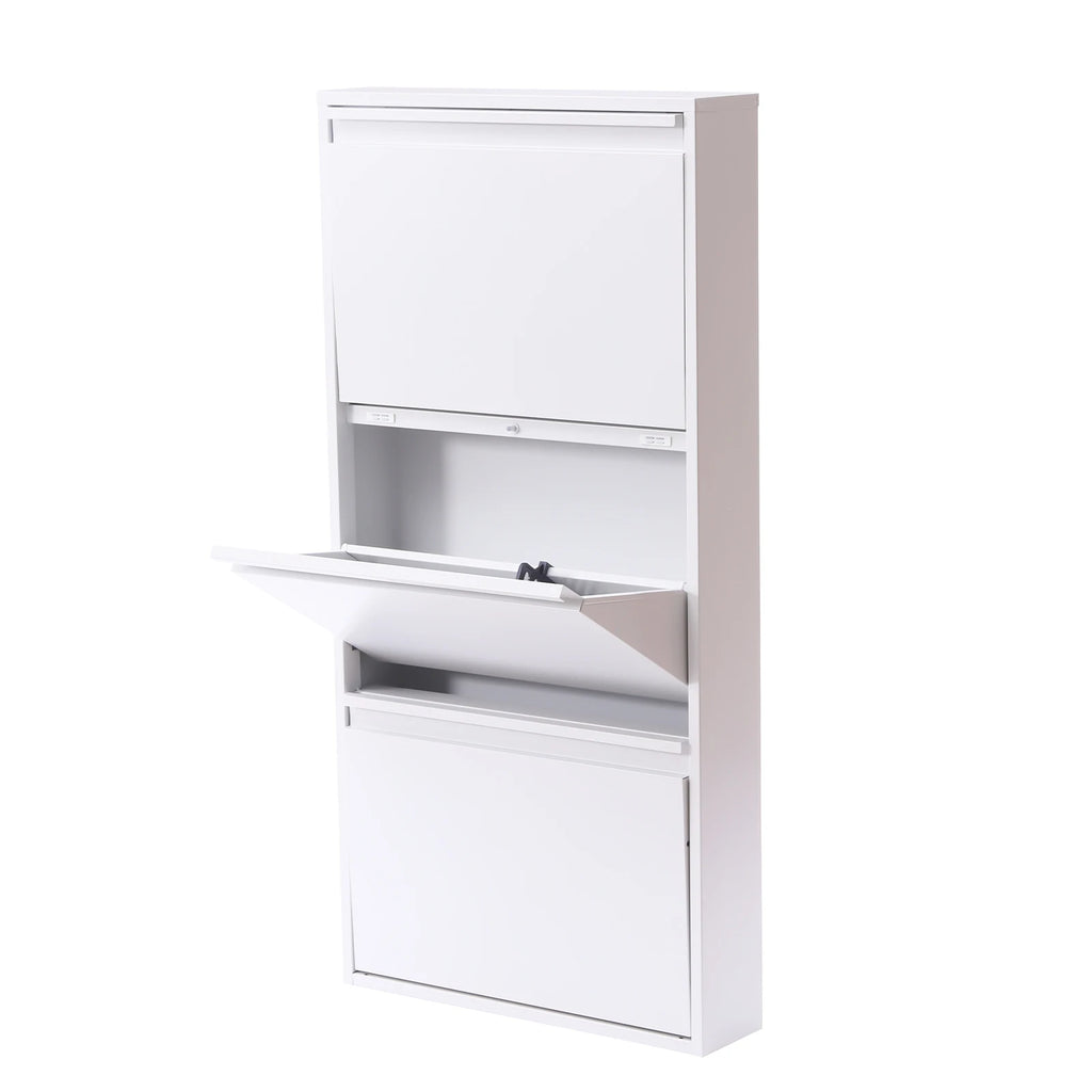 TriFlip Quiet-Close Shoe Cabinet – Wall/Floor Metal Rack