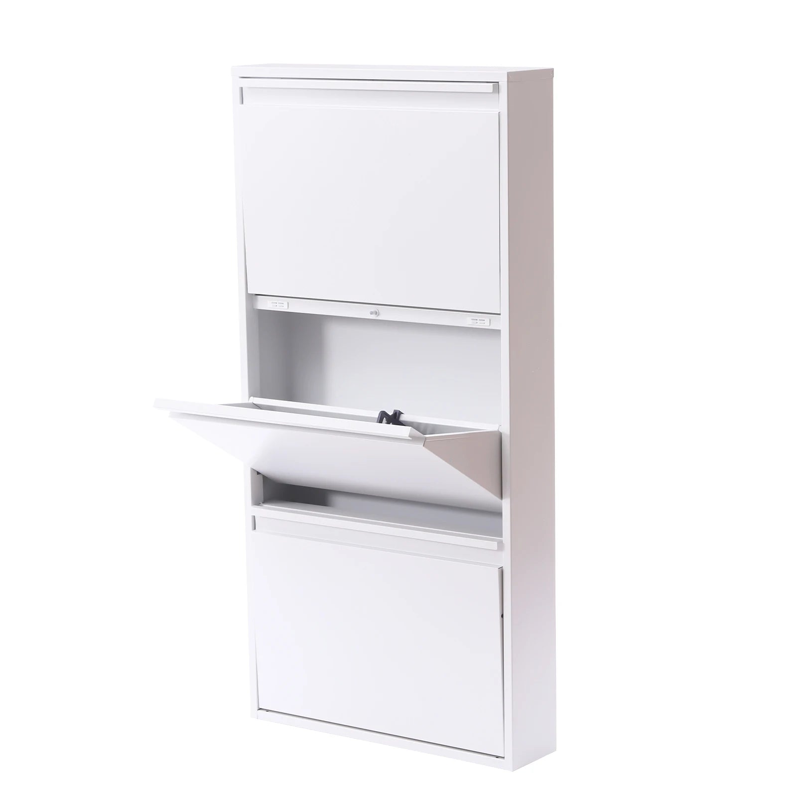 TriFlip Quiet-Close Shoe Cabinet – Wall/Floor Metal Rack